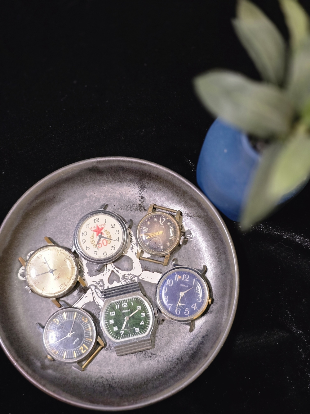 Assorted Vintage Soviet Watch Heads - Multi Color Lot